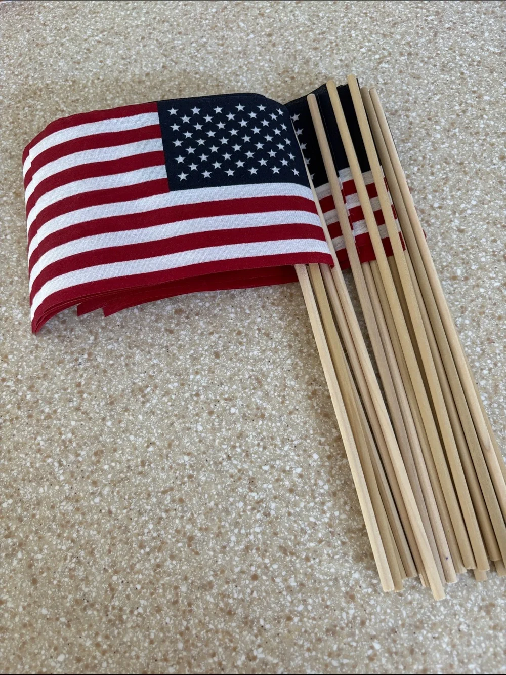 Set of 20 Patriotic Small American Hand  Stick Flag Without Tip 4x6”